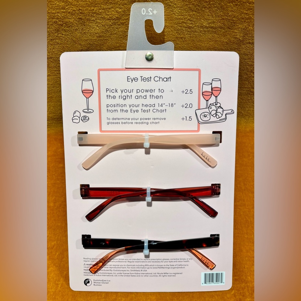 Nicole Miller Trio Reading Glasses — Tortoise, Pink, Dark Tortoise - Picture 2 of 2